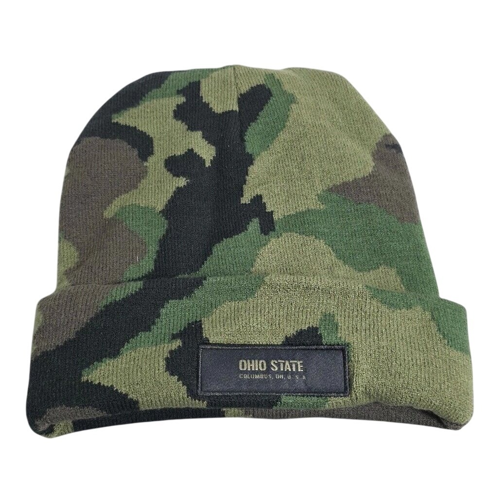 Nike College Ohio State Buckeyes Cuffed Camo Knit Hat Beanie DM9336-222 OSFM NEW